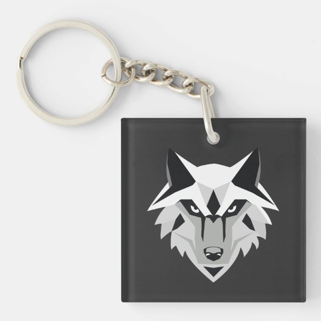 Silberwolf Schlüsselanhänger (Vorderseite)