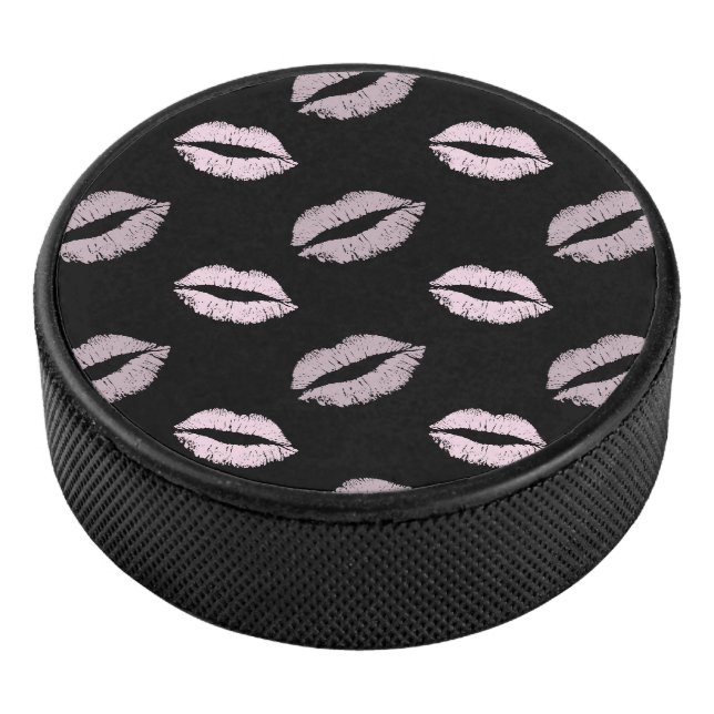 Silbrige Rosa-Küsse Eishockey Puck (3/4)