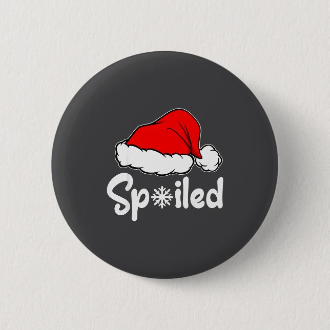 Siled Broke Santa Hat Christmas Matching Pajamas  Button (Vorderseite)