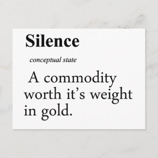 Silence Definition Postkarte