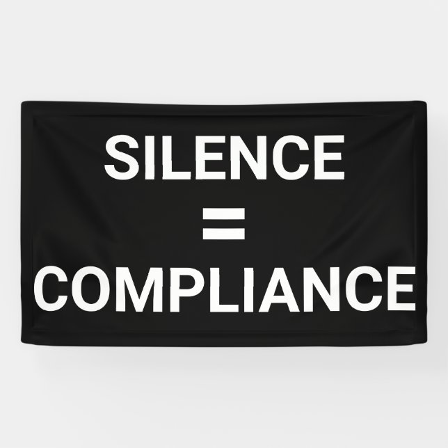 SILENCE = EINHALTUNG Politischer Protest März Banner (Horizontal)