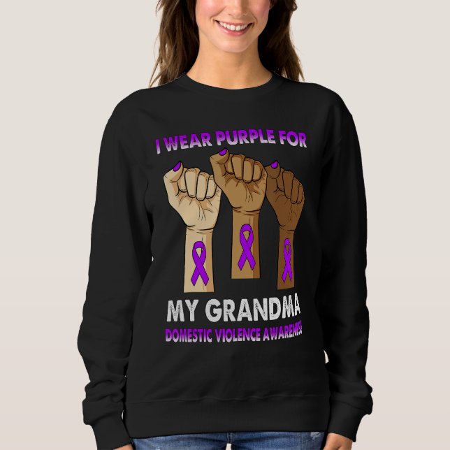 Silence Hand I Wear Purple For My Grandma Domestic Sweatshirt (Vorderseite)