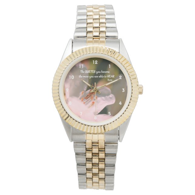 Silence Inspiration Rumi Zitat Armbanduhr (Vorderseite)