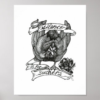 SILENCE IST FÜR SÜCKER: Guinea Tattoo Art Poster
