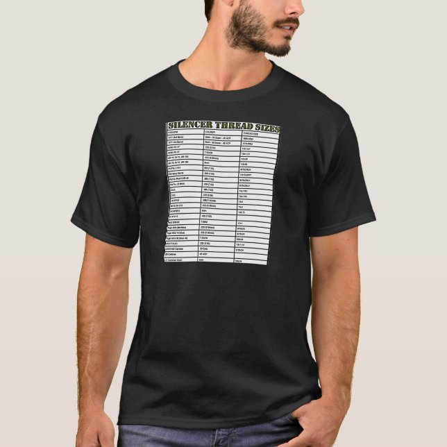SILENCER-THREAD-GRÖSSEN T-Shirt (Vorderseite)