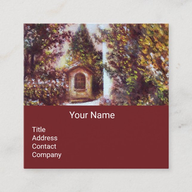 SILENT AUTUMN IN FLORENZ Toskana Landschaft braun Quadratische Visitenkarte (Vorderseite)