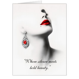 Silent Beauty – Monochrome Charcoal Art with Red