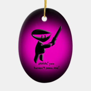 Silent black ninja assassin, armed and dangerous keramik ornament