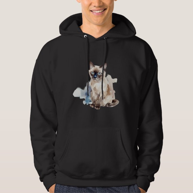 Silent but sassy Siamese Cat Hoodie (Vorderseite)