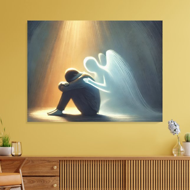  Silent Comfort Angel of Light Spiritual Healing Leinwanddruck (Insitu (Wohnzimmer))