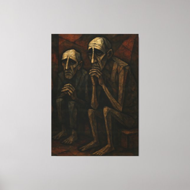 Silent Companions" | Cubist & Expressionist . Leinwanddruck (Vorderseite)