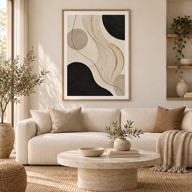Silent Current | Minimal Abstract Plaster Art Prin Poster (Von Creator hochgeladen)