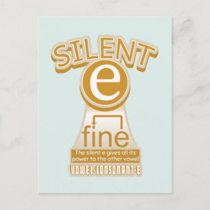 Silent E English Language Phonics Rule Postkarte