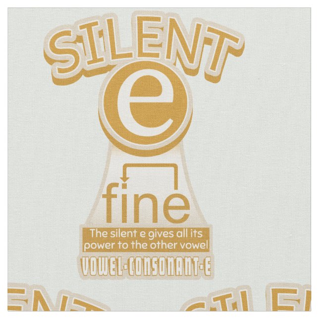 Silent E English Language Phonics Rule Stoff (Nahaufnahme)
