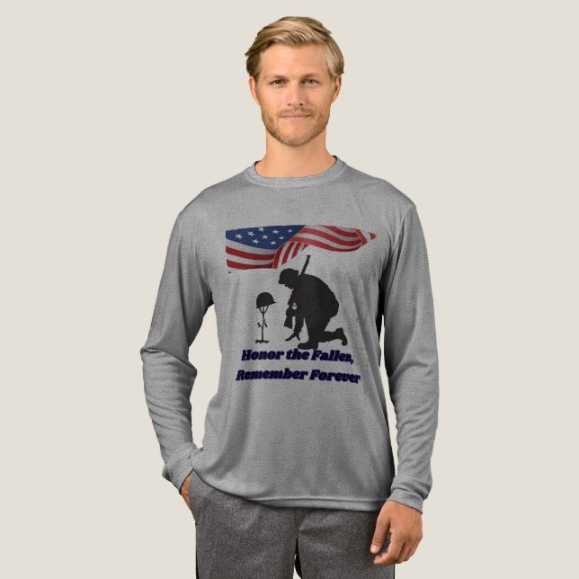 Silent fields of honor grey Tri-Blend shirt (Volle Vorderseite)