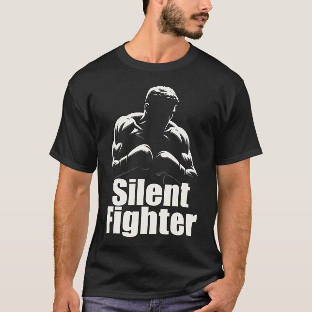 Silent Fighter Boxing - Bold Silhouette Boxer T-Shirt (Vorderseite)