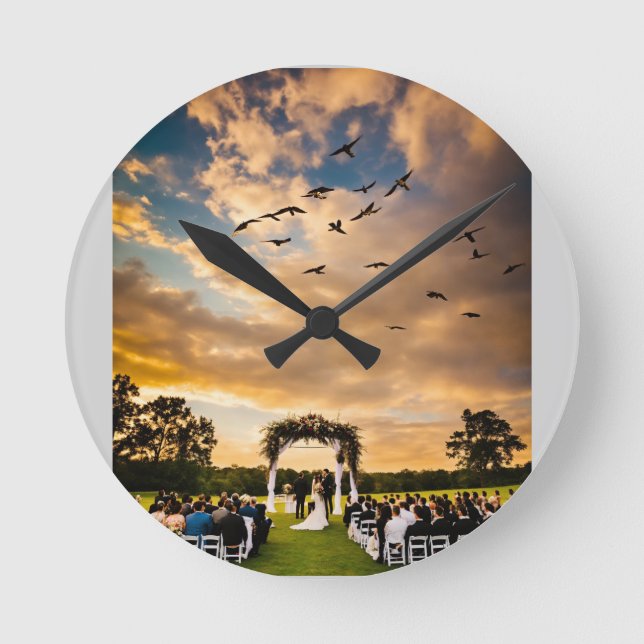 Silent Guardians: Hawks of the Wind Runde Wanduhr (Vorderseite)