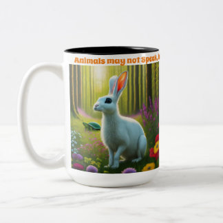 Silent Hearts Cup : Wo Tiere mit Liebe sprechen Zweifarbige Tasse