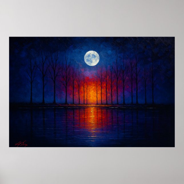Silent Horizon - Moon Over Water Poster (Vorne)