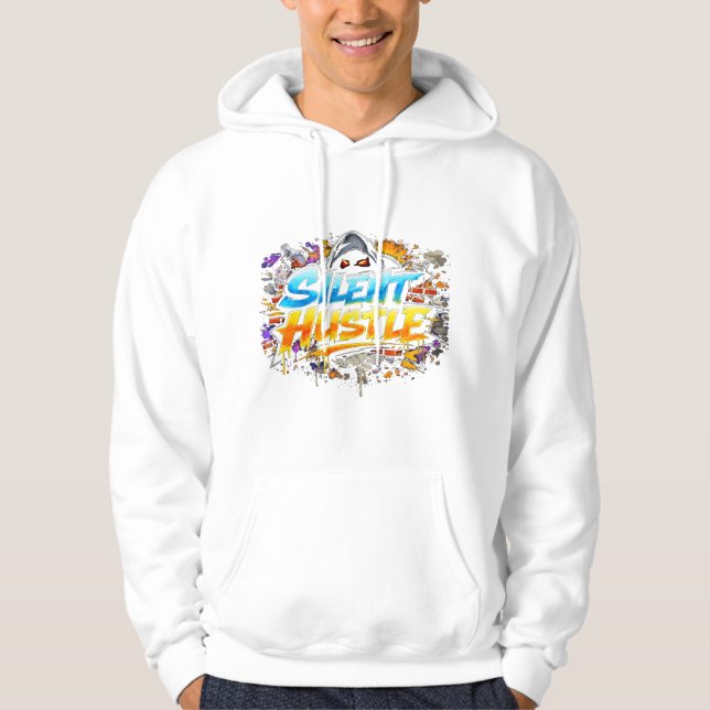 Silent Hustle Graffiti Street Art Design Hoodie (Vorderseite)