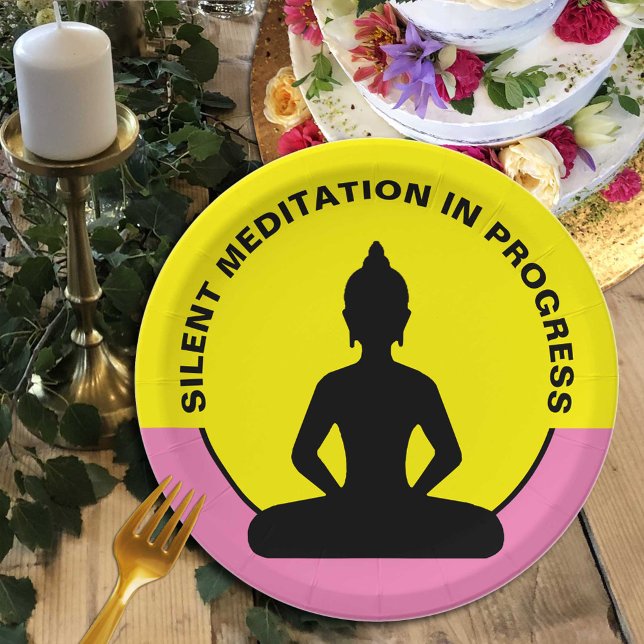 SILENT Meditation in Progress & Buddha Mindfulness Pappteller (Von Creator hochgeladen)