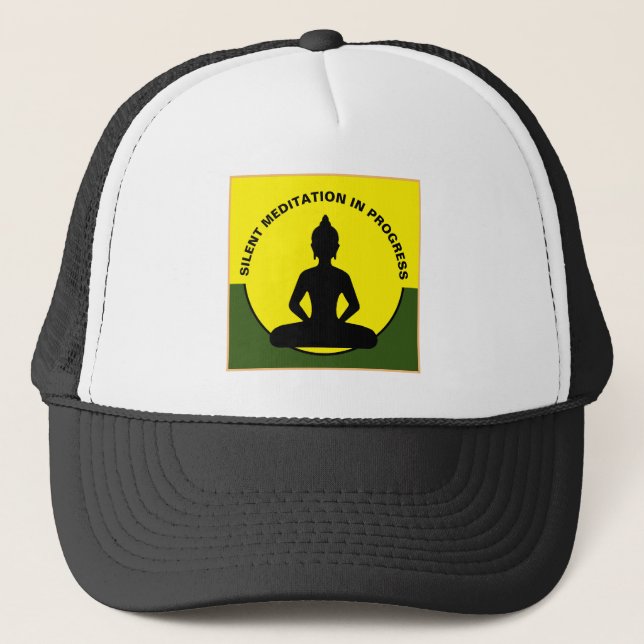 SILENT Meditation in Progress & Buddha Mindfulness Truckerkappe (Vorderseite)
