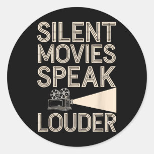 Silent Movie Fan Vintag Cinema Clic Film Lover Runder Aufkleber
