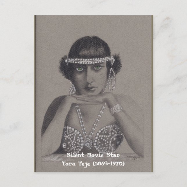 Silent Movie Star Orig Art Postkarte (Vorderseite)