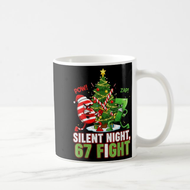 Silent Night 67 Fight Funny Christmas  Kaffeetasse (Rechts)