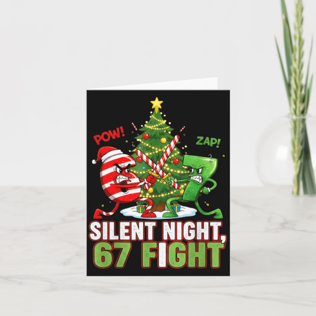 Silent Night 67 Fight Funny Christmas  Karte (Vorderseite)