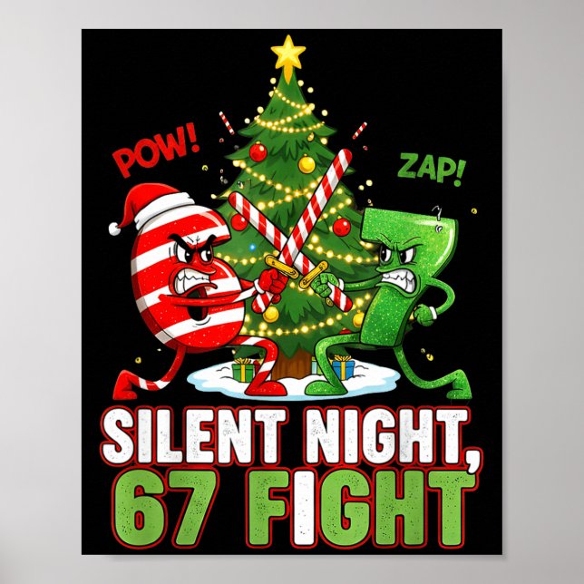 Silent Night 67 Fight Funny Christmas  Poster (Vorne)