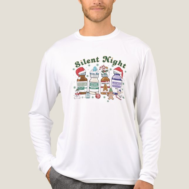 Silent Night Christmas Nurse, Festive Healthcare Tri-Blend Shirt (Vorderseite)