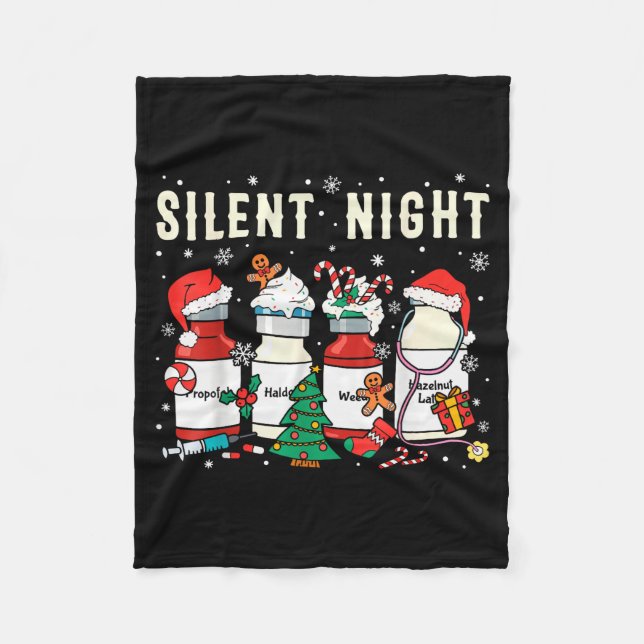 Silent Night Christmas Nurse Medical Profol Doctor Fleecedecke (Vorderseite)