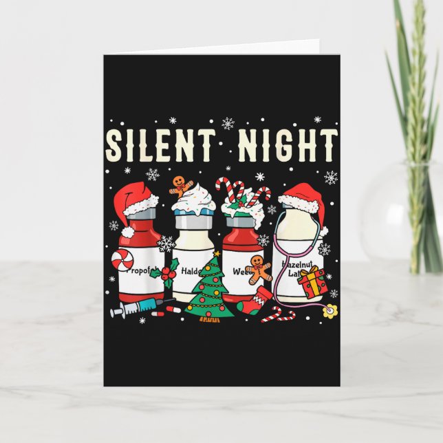 Silent Night Christmas Nurse Medical Profol Doctor Karte (Vorderseite)