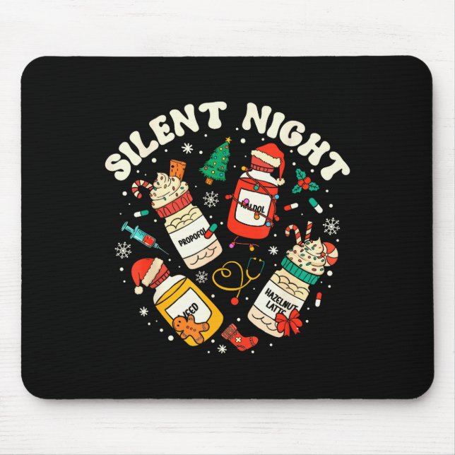 Silent Night Christmas Nurse Medical Profol Doctor Mousepad (Vorne)