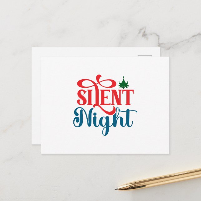 Silent Night Christmas Postkarte (Vorderseite/Rückseite Beispiel)