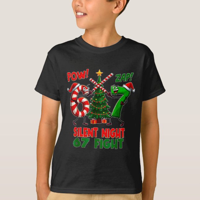 Silent Night Christmas Tree 67 Pajamas Funny Six S T-Shirt (Vorderseite)