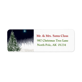 Silent Night Christmas Tree Rücksendeadresse Label