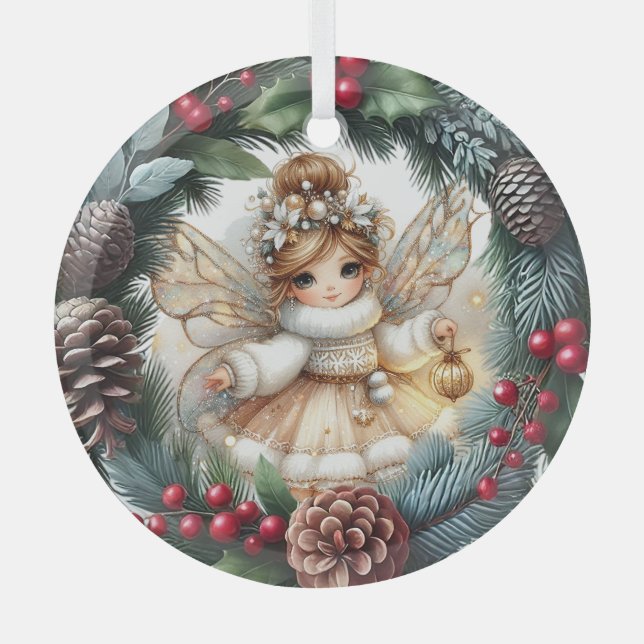 Silent Night, Enchanted Flight Ornament Aus Glas (Vorderseite)