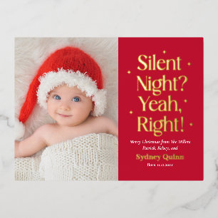 Silent Night Foil New Baby Christmas Postcard Folien Feiertagspostkarte