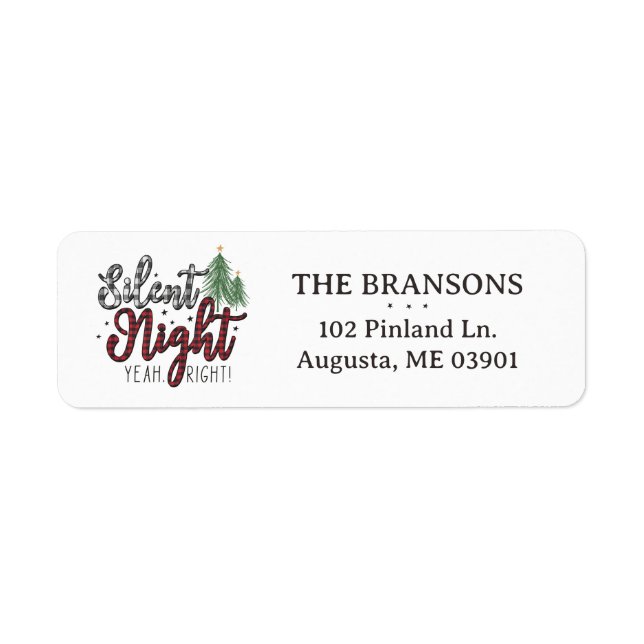 Silent Night Funny Christmas Return Label (Vorne)