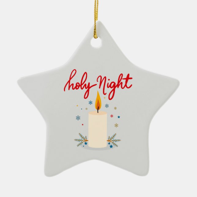 Silent night, glowing bright. keramik ornament (Vorne)