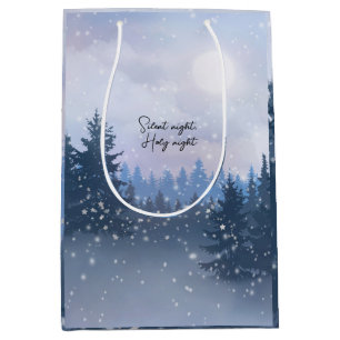 Silent Night Heilige Nacht Magic Winter Illustrati Mittlere Geschenktüte