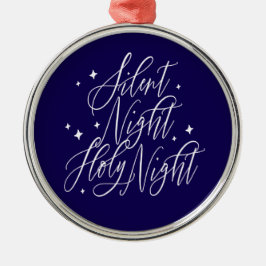 Silent Night Holy Night Blue Christmas Ornament Aus Metall