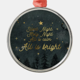SILENT NIGHT HOLY NIGHT Circle Ornament Aus Metall
