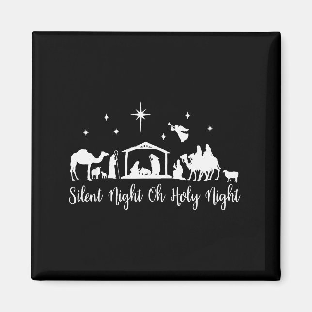 Silent Night Holy Night Nativity Scene Religious C Magnet (Vorne)