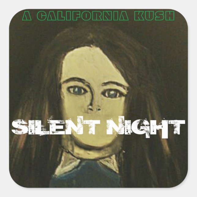 SILENT NIGHT INDICA QUADRATISCHER AUFKLEBER (Vorderseite)