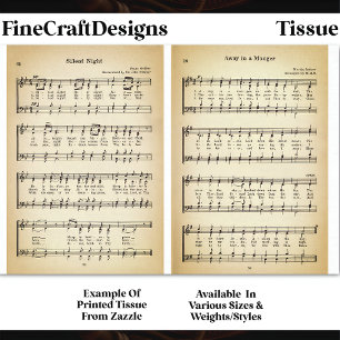 Silent Night & Manager Sheet Music DU9F Decoupage Seidenpapier