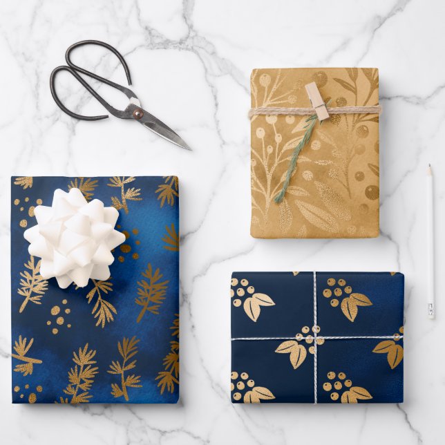 Silent Night Mistletowein Weihnachtswrapping Paper Geschenkpapier Set (Vorderseite)