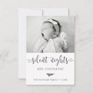 Silent Night New Baby Christmas Foto Cards Dankeskarte